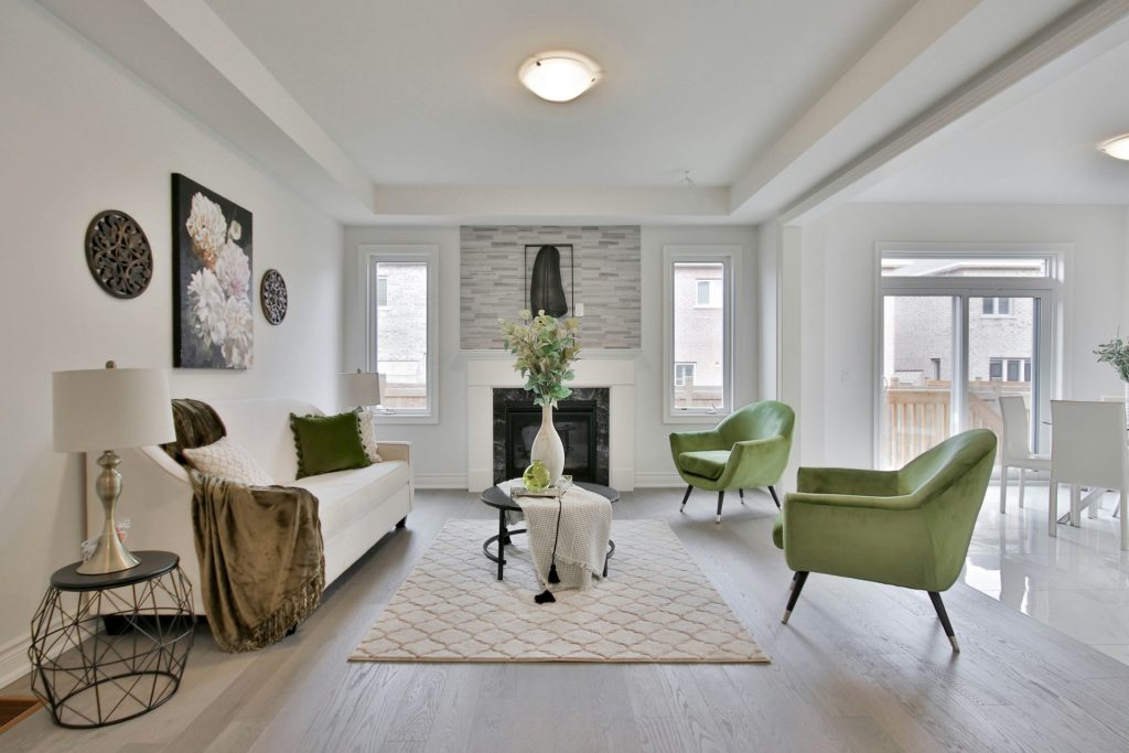 Modern living room with decor