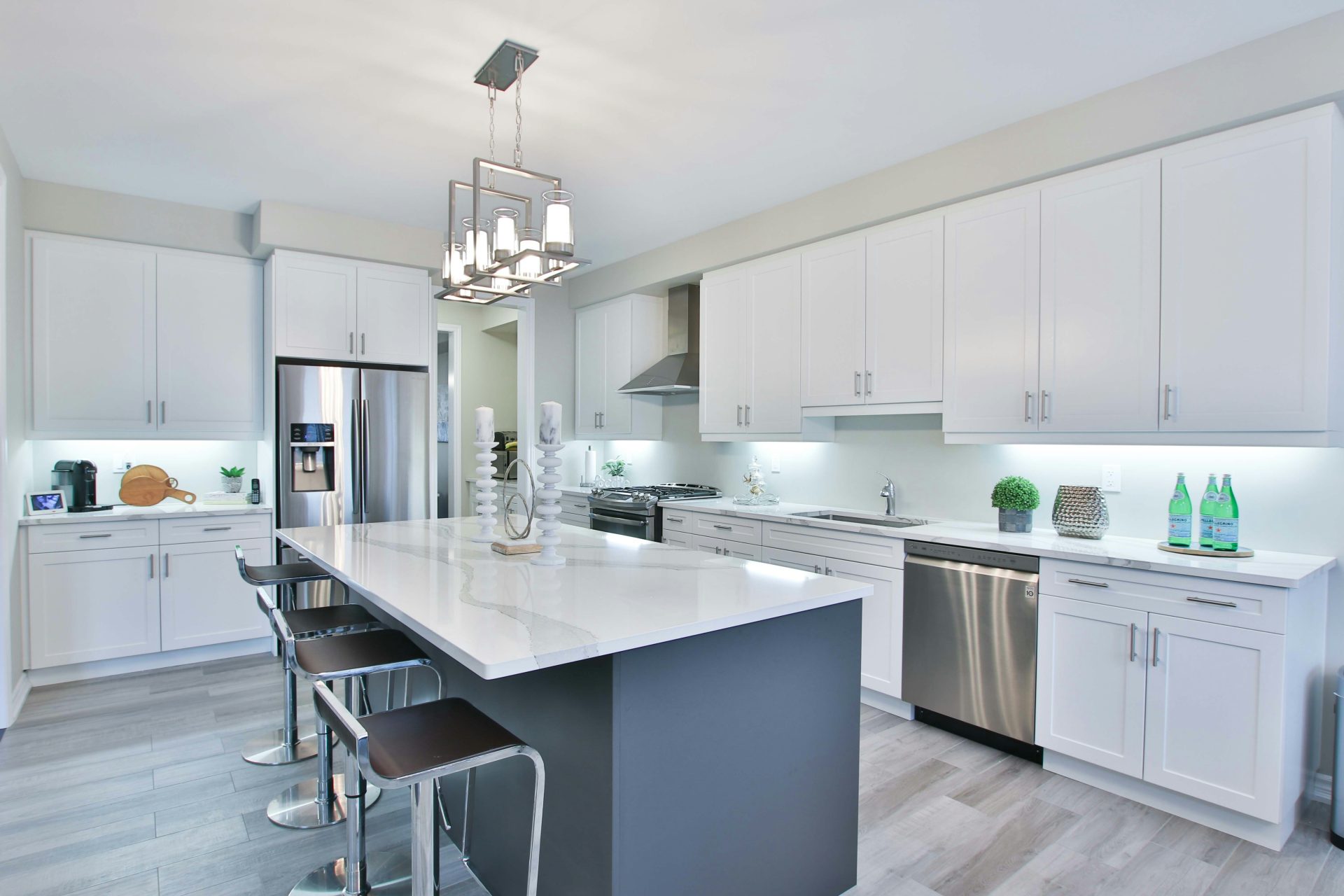 Modern living room and dining area